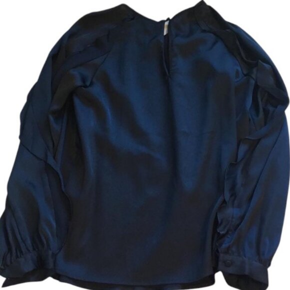 Parker blue V-neck long sleeve ruffle top size XS - Picture 2 of 3